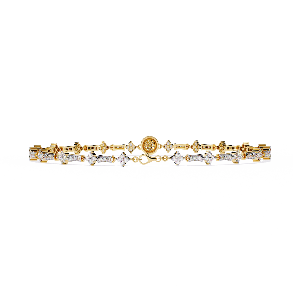 Yellow Gold Florette Clover Diamond Bracelet