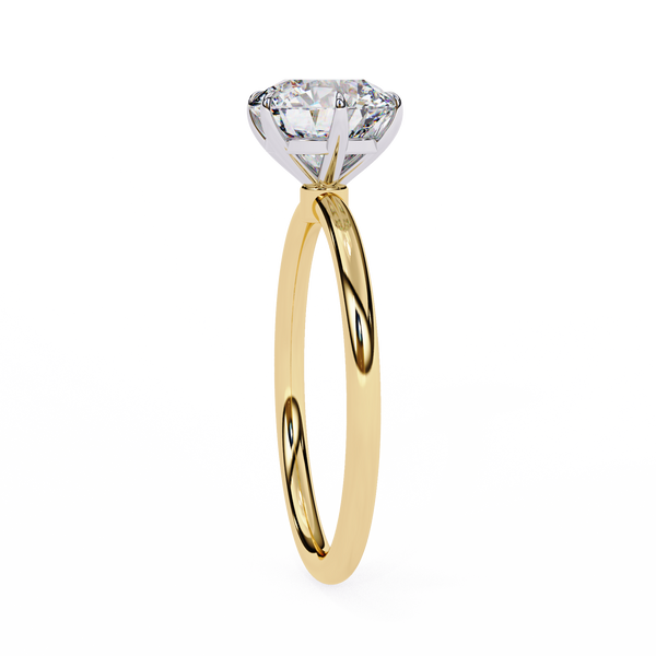 Yellow Gold Round Brilliant Solitaire Diamond Engagement Ring