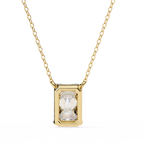 Yellow Gold Emerald-Cut Diamond Solitaire Pendant