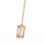 Rose Gold Emerald-Cut Diamond Solitaire Pendant