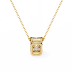 Yellow Gold Emerald-Cut Diamond Solitaire Pendant