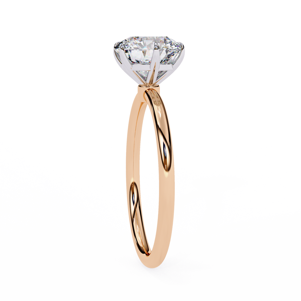 Rose Gold Round Brilliant Solitaire Diamond Engagement Ring