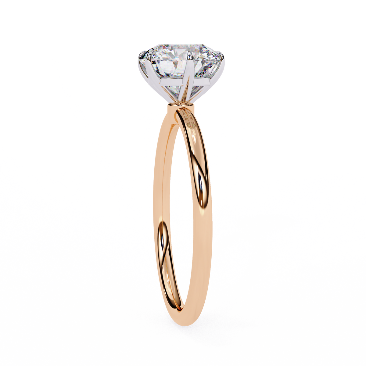 Yellow Gold Round Brilliant Solitaire Diamond Engagement Ring