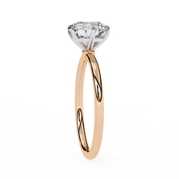 Yellow Gold Round Brilliant Solitaire Diamond Engagement Ring