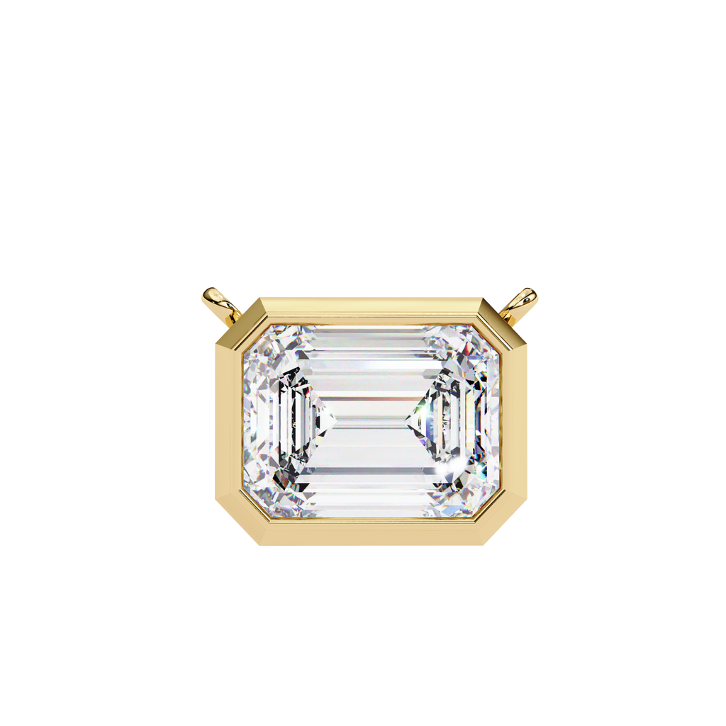 Emerald-Cut Bezel Solitaire Pendant