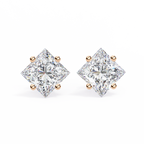 Princess Cut Natural Diamond Stud Earrings