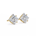 Princess Cut Natural Diamond Stud Earrings