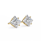 Princess Cut Natural Diamond Stud Earrings