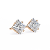Princess Cut Natural Diamond Stud Earrings