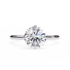 White Gold Round Diamond Three-Prong Solitaire Engagement Ring