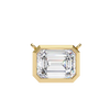 Gold Emerald Cut Diamond Bezel Solitaire Pendant