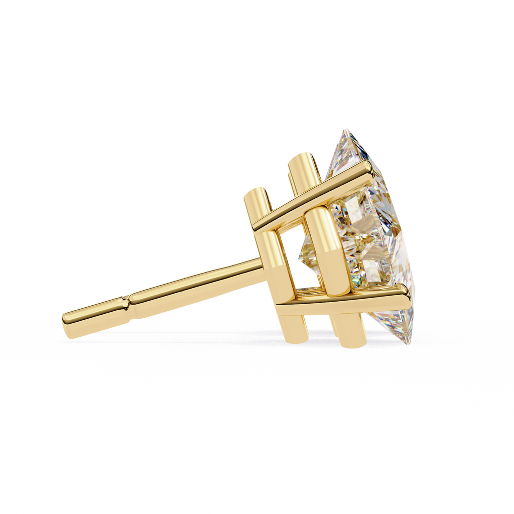 Princess Cut Natural Diamond Stud Earrings