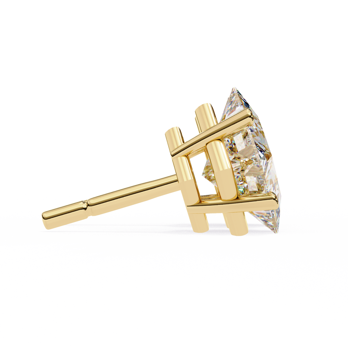 Princess Cut Natural Diamond Stud Earrings