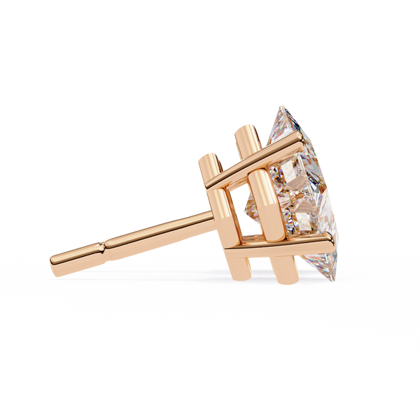 Princess Cut Natural Diamond Stud Earrings