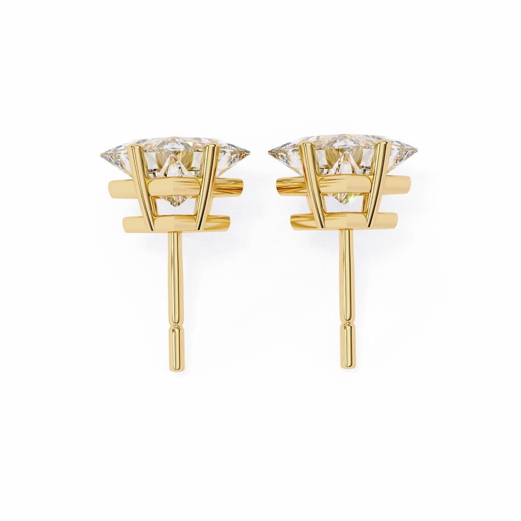 Princess Cut Natural Diamond Stud Earrings
