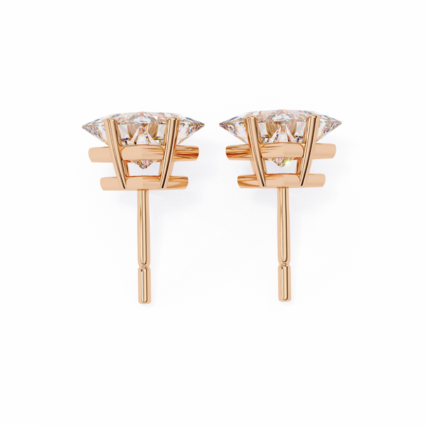 Princess Cut Natural Diamond Stud Earrings