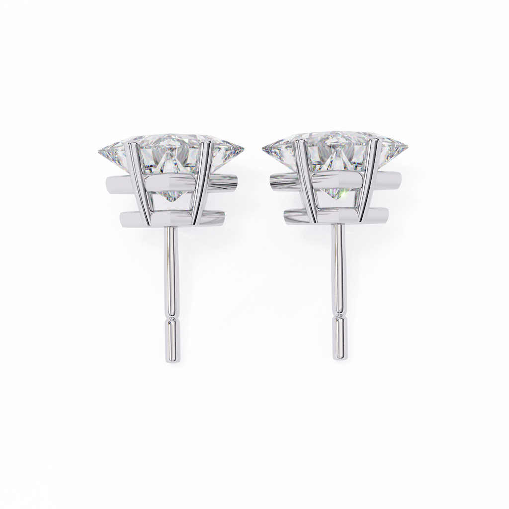 Princess Cut Natural Diamond Stud Earrings