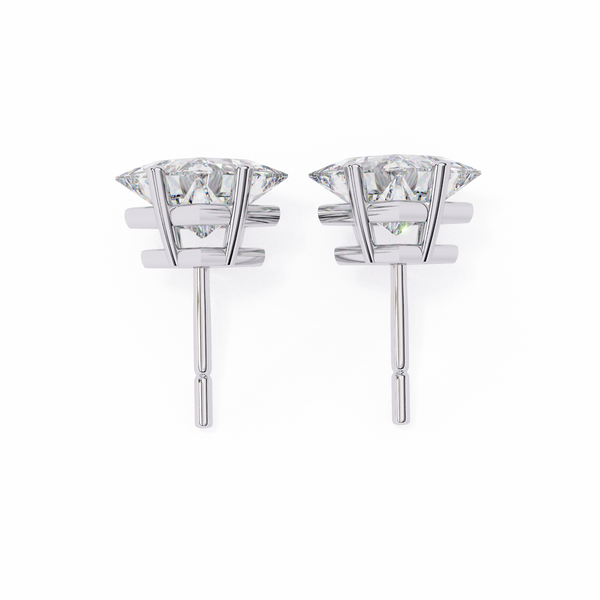 Princess Cut Natural Diamond Stud Earrings