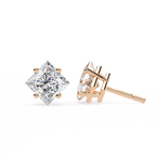 Princess Cut Natural Diamond Stud Earrings