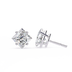 Princess Cut Natural Diamond Stud Earrings