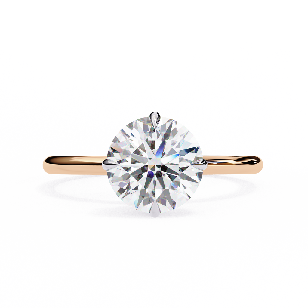 Rose Gold Round Brilliant Solitaire Diamond Engagement Ring