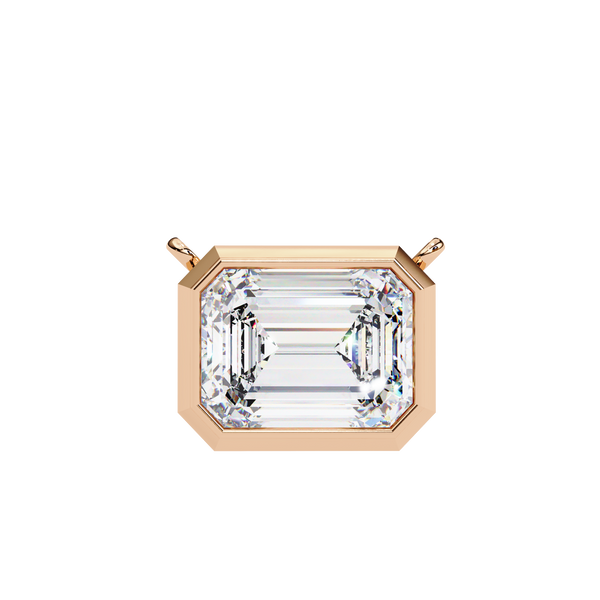 Emerald-Cut Bezel Solitaire Pendant