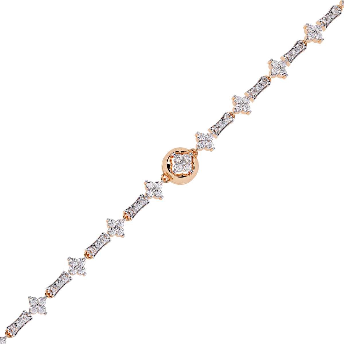Rose Gold Florette Clover Diamond Bracelet