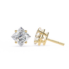 Princess Cut Natural Diamond Stud Earrings