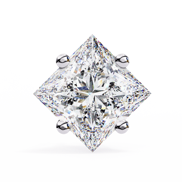 Princess Cut Natural Diamond Stud Earrings