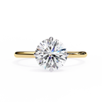 Yellow Gold Round Brilliant Solitaire Diamond Engagement Ring