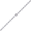White Gold Clover Station Diamond Line Bracelet