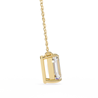 Yellow Gold Emerald-Cut Diamond Solitaire Pendant