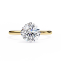 Yellow Gold Round Brilliant Solitaire Diamond Engagement Ring