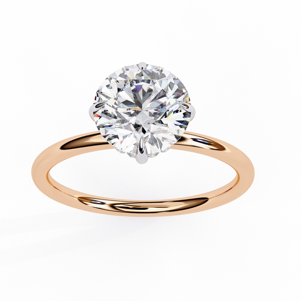 Rose Gold Round Brilliant Solitaire Diamond Engagement Ring