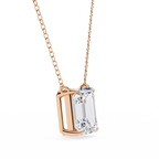 Rose Gold Emerald-Cut Diamond Solitaire Pendant