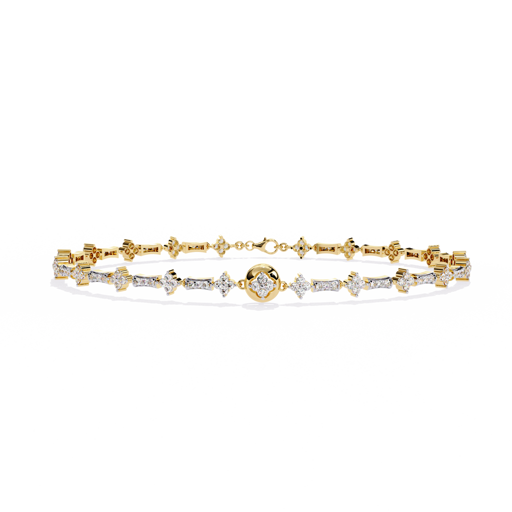 Yellow Gold Florette Clover Diamond Bracelet