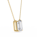Yellow Gold Emerald-Cut Diamond Solitaire Pendant