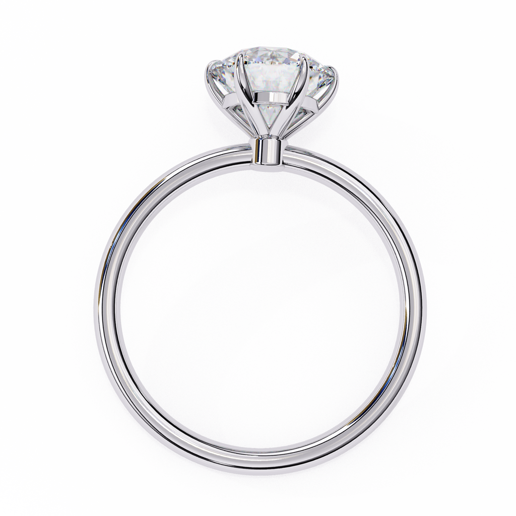 White Gold Round Diamond Three-Prong Solitaire Engagement Ring