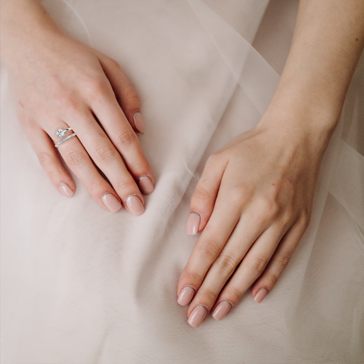 Gold Round Diamond Solitaire Ring with Open Crossover Split Band