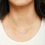 Natural Diamond Geometric Link Pendant