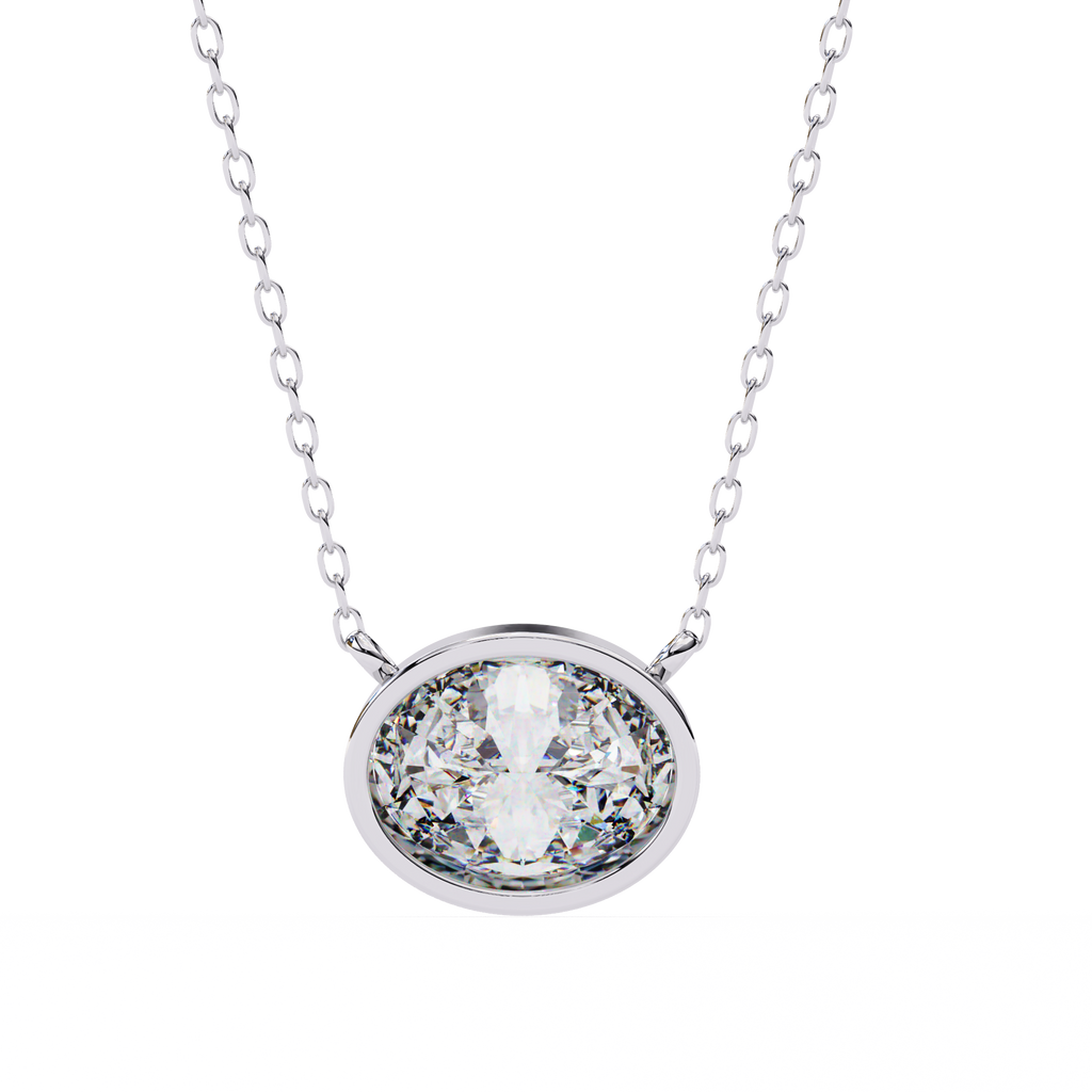Round Bezel-Set Solitaire Pendant