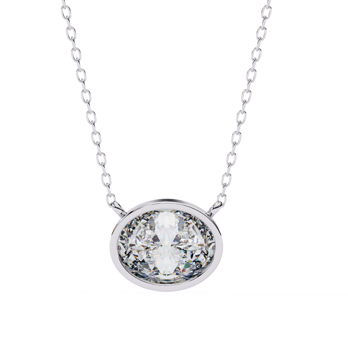 Round Bezel-Set Solitaire Pendant