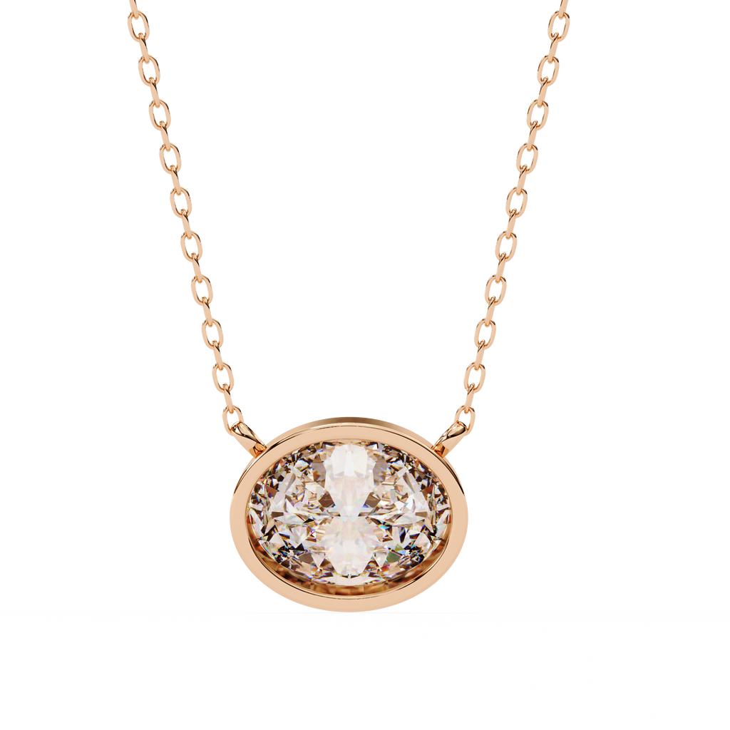 Round Bezel-Set Solitaire Pendant