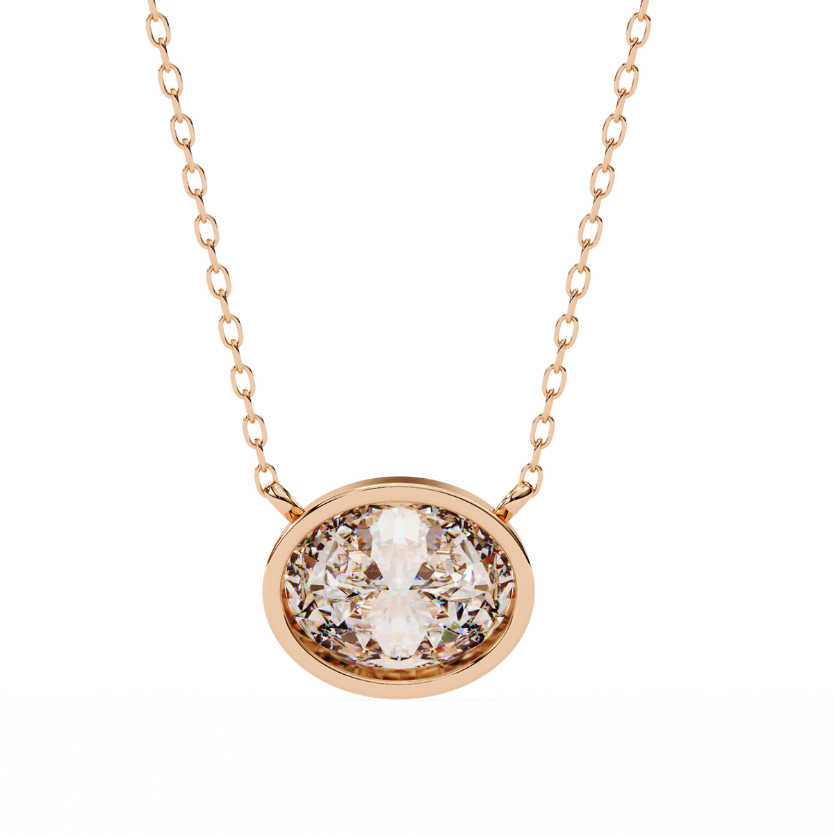Round Bezel-Set Solitaire Pendant