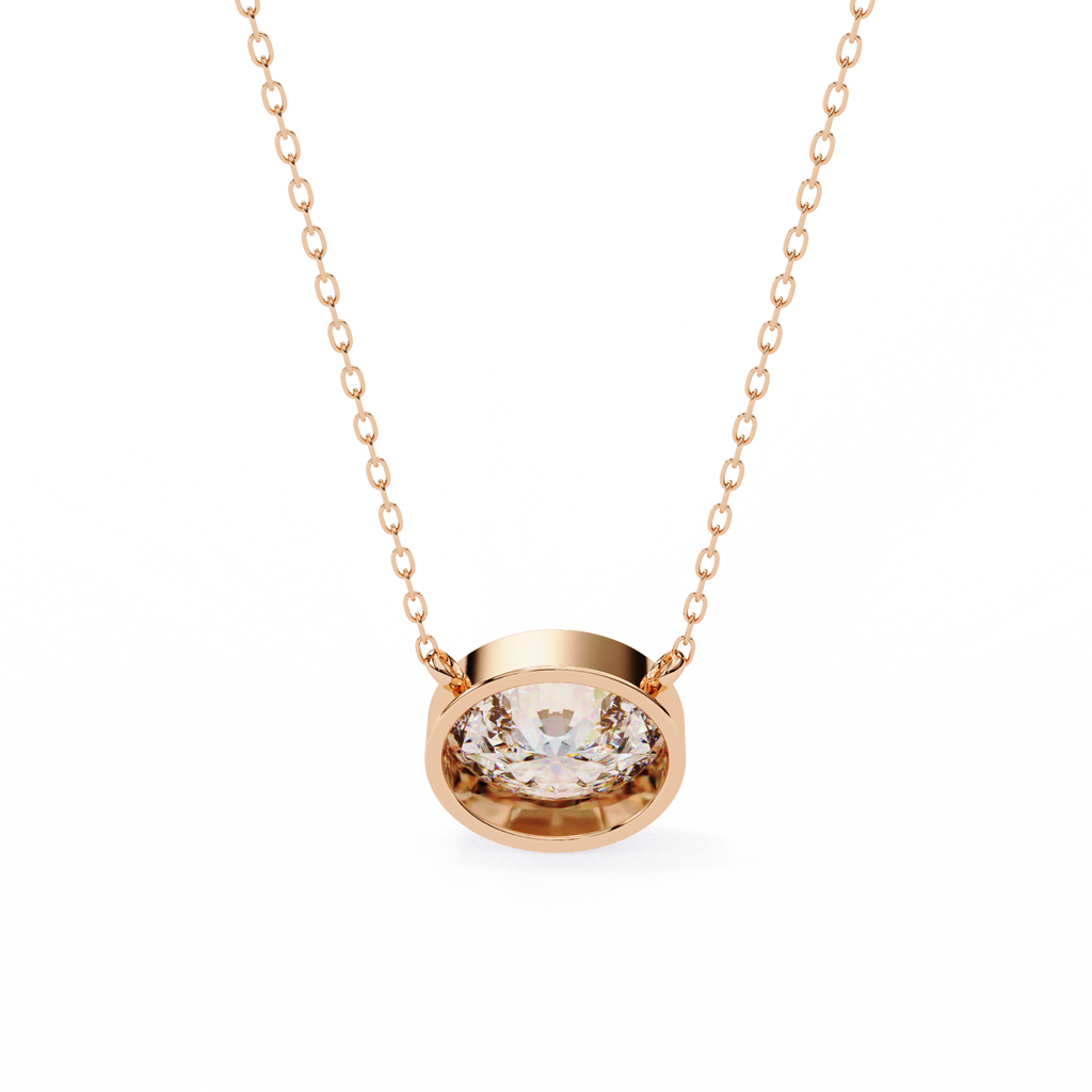 Round Bezel-Set Solitaire Pendant