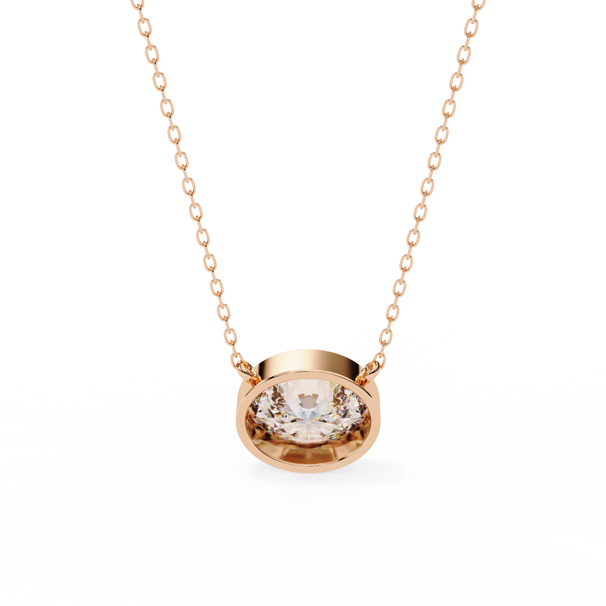 Round Bezel-Set Solitaire Pendant