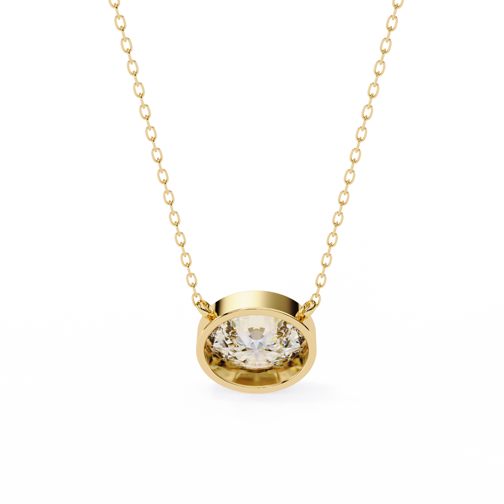 Round Bezel-Set Solitaire Pendant