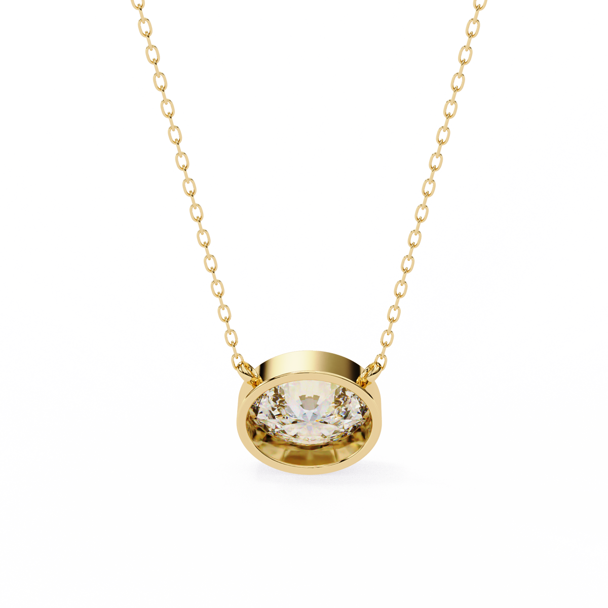 Round Bezel-Set Solitaire Pendant