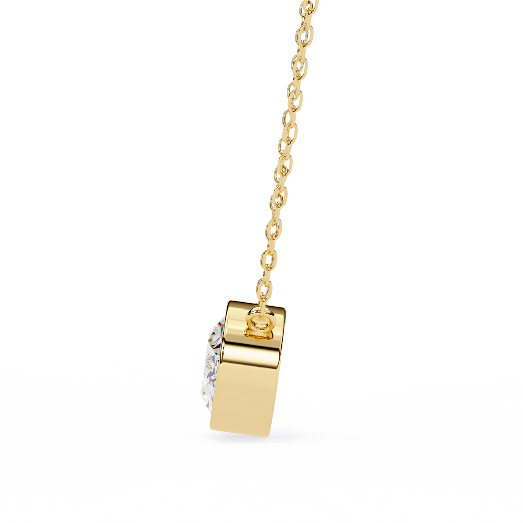 Round Bezel-Set Solitaire Pendant