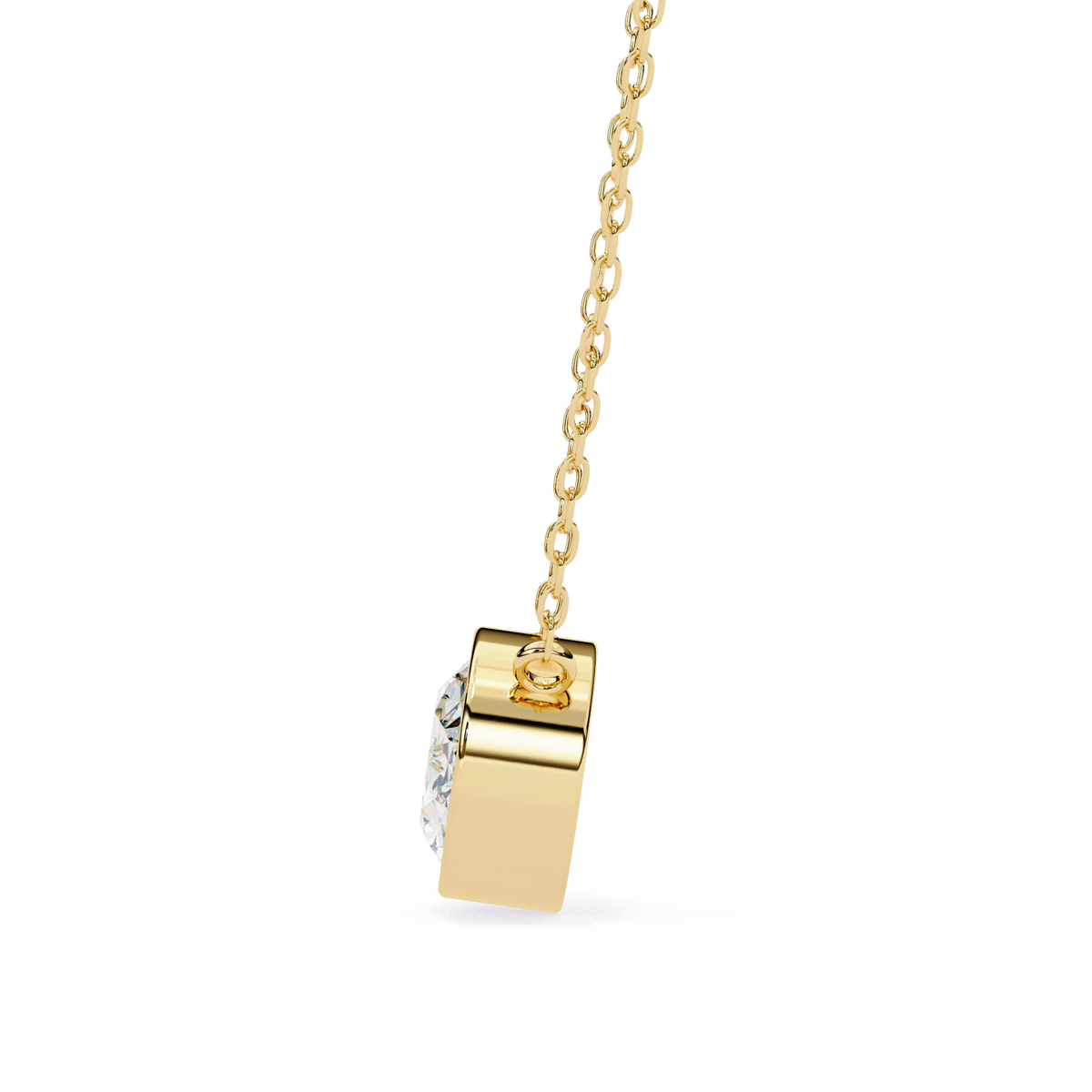 Round Bezel-Set Solitaire Pendant